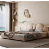 Ezra Microfiber Leather Shaped Headboard Modern Bed Frame