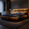 Hassan Suede Fabric High Headboard Bed Frame