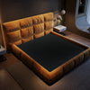 Hassan Suede Fabric High Headboard Bed Frame