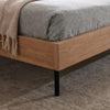 Heron Microfibre Leather Modern Bed Frame with Black Metal Feet