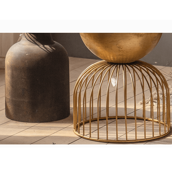 Ichigo Vintage Iron Hollow Black Round Side Table