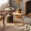 Ichigo Vintage Iron Hollow Black Round Side Table