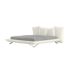 Ives Technical Fabric Special Shaped Headboard Luxury Modern Bed Frame