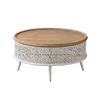 Ixtli Retro Openwork Carved Round Side Table