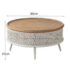 Ixtli Retro Openwork Carved Round Side Table