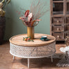 Ixtli Retro Openwork Carved Round Side Table