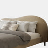 Jalyn Velvet Fabric Shaped Headboard Bed Frame