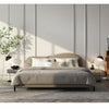 Jalyn Velvet Fabric Shaped Headboard Bed Frame