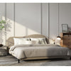 Jalyn Velvet Fabric Shaped Headboard Bed Frame