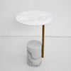 Kami Round Marble Top Side Table with Marble Base