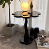 Kanoa Black/White Flower Shaped Modern Side Table