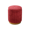 Jocelyn Flannelette Round Ottoman Storage Vanity Stool in Multi-color