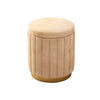 Jocelyn Flannelette Round Ottoman Storage Vanity Stool in Multi-color