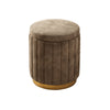 Jocelyn Flannelette Round Ottoman Storage Vanity Stool in Multi-color