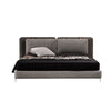 Stephen Microfiber Leather / LInen fabrics Luxury Spliced Headboard Bed Frame