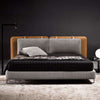 Stephen Microfiber Leather / LInen fabrics Luxury Spliced Headboard Bed Frame