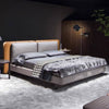 Stephen Microfiber Leather / LInen fabrics Luxury Spliced Headboard Bed Frame