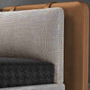 Stephen Microfiber Leather / LInen fabrics Luxury Spliced Headboard Bed Frame