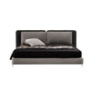 Stephen Microfiber Leather / LInen fabrics Luxury Spliced Headboard Bed Frame