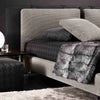 Stephen Microfiber Leather / LInen fabrics Luxury Spliced Headboard Bed Frame