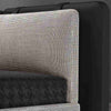 Stephen Microfiber Leather / LInen fabrics Luxury Spliced Headboard Bed Frame