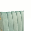 Nathaly Light Green Velvet Fabric Stripe Pattern Bed Frame