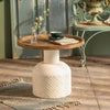 Pacari Retro White Round Side Table