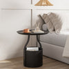 Paisley Black Iron Round Side Table Storage Table