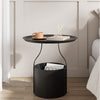 Paisley Black Iron Round Side Table Storage Table