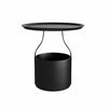 Paisley Black Iron Round Side Table Storage Table