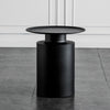 Amare Carbon Steel Black Round Side Table