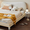 Yana Boucle Minimalist Shaped Headboard Bed Frame