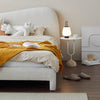 Yana Boucle Minimalist Shaped Headboard Bed Frame