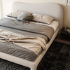 Yana Boucle Minimalist Shaped Headboard Bed Frame