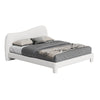 Yana Boucle Minimalist Shaped Headboard Bed Frame