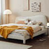 Yana Boucle Minimalist Shaped Headboard Bed Frame