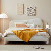 Yana Boucle Minimalist Shaped Headboard Bed Frame